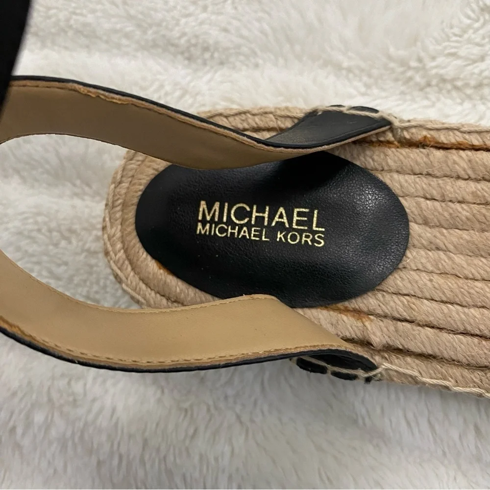 Michael Kors Black and White Animal Zebra Print Espadrille Flats Size 7.5